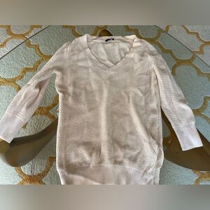 Theory V-Neck Sweater in Soft Nude